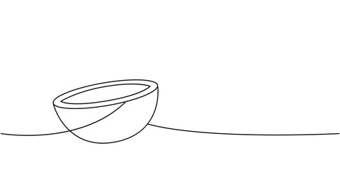 Bowl of soy one line continuous drawing. Japanese cuisine, traditional food continuous one line illustration. Vector minimalist linear illustration.