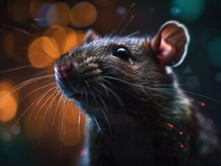 Wall Mural - Rat portrait created with Generative AI technology