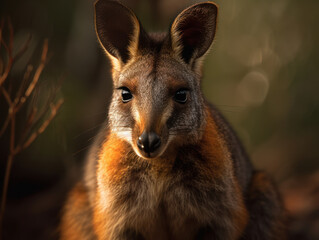 Wall Mural - Wallaby portrait created with Generative AI technology