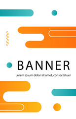 Canvas Print - banner with geometric figures concept. minimalistic abstract creativity and art. organic shapes and 