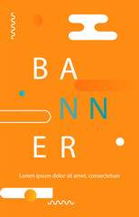 Wall Mural - banner with geometric figures concept. minimalistic abstract creativity and art. trendy poster or co