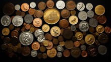 Image Of Various Coins From Around The World.