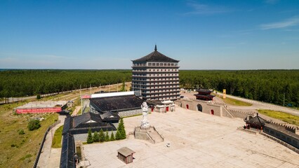 Wall Mural - Aerial view of Dragon Gate, a picturesque structure located in Alvkarleby, Sweden