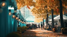Autumn Festival, Fair In The Park.