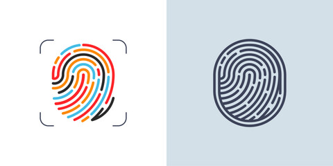 colored and black fingerprint - digital device security system, fingerprint scanning