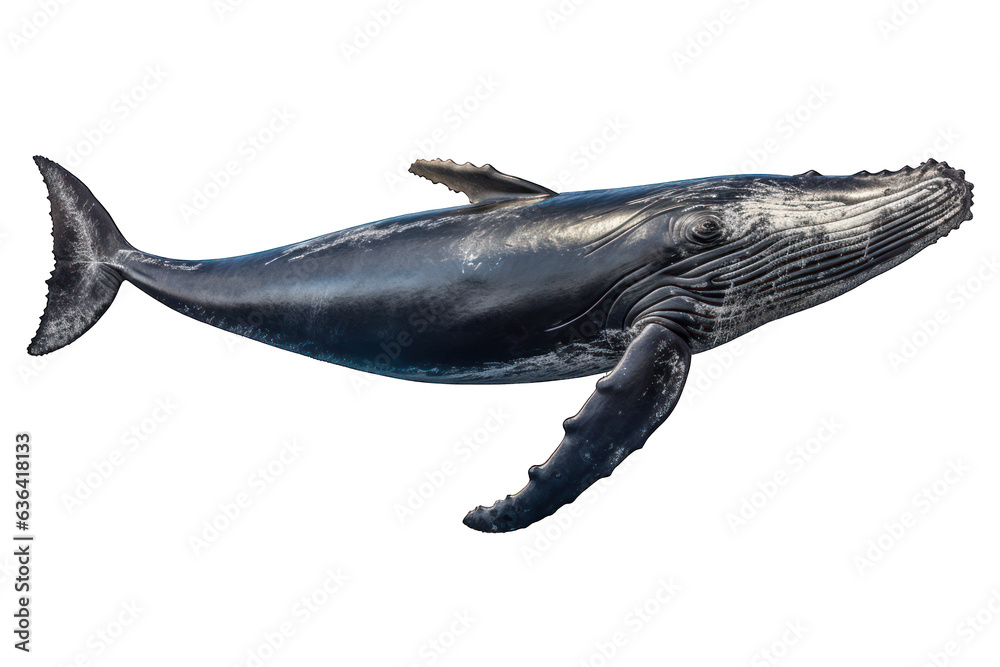 humpback whale isolated on white background. Generative AI Stock Photo ...