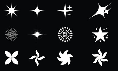 Wall Mural - retro y2k elements. universal shapes for design, projects, posters, banners. elements collection. re