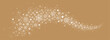 Christmas border. Snowflakes border with stars. Gold winter background