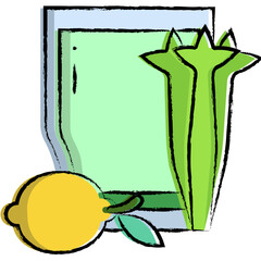 Wall Mural - Hand drawn Celery juice icon