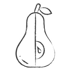 Poster - Hand drawn Pear slice icon