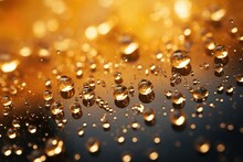 Abstract Gold Water Drop Background. AI Generative.