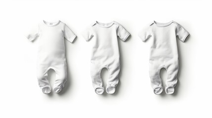 Wall Mural - Kids Bodysuits in White Color and Background. AI generated