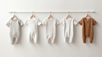 Wall Mural - Kids Bodysuits in different colors. AI generated