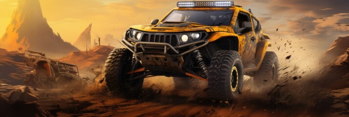 Off-road rally banner design, allroad
adventure