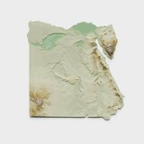 Egypt Topographic Relief Map  - 3D Render