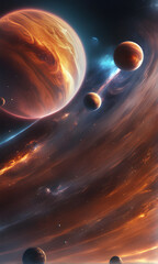 Wall Mural - nebula, stars, some explosions ,sky lights patterns and planets in the galaxy space background. it's