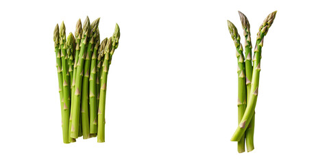 Poster - Green asparagus isolated on transparent background
