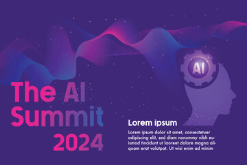 template background of annual event summit and title made for Technology and AI theme 