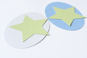 Poster - ovals and stars on blank paper