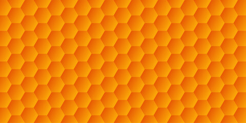 Wall Mural - Yellow Honey Cells Honeycomb Background Beehive Hexagon Pattern Background