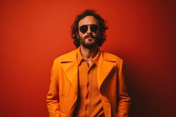 Aufkleber - Man in yellow retro suit and dark glasses