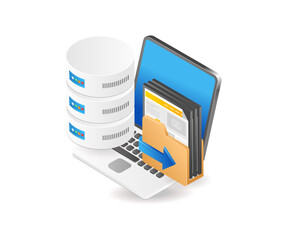 Poster - Database server computers isometric illustration
