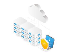 Aufkleber - Cloud server data security computer network