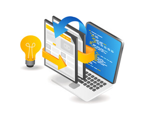 Poster - Creative web blog layout with professional programming language