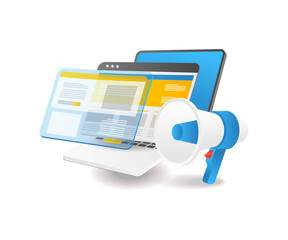 Poster - Megaphone promotion seo digital marketing strategy