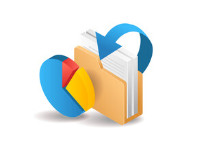 Aufkleber - pie chart data server folders