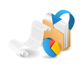 Aufkleber - Pie chart paper roll server folder data