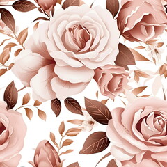 Poster - seamless rose gold flower