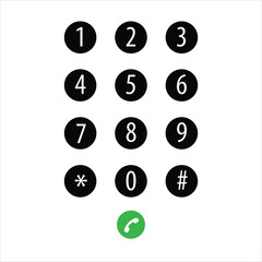 Poster - Interface keypad, numbers icon. Vector flat illustration on white background.