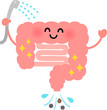 © logistock - シャワーを浴びる腸のキャラクター