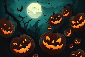 Halloween pumpkins background. Happy Halloween. 