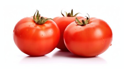 Wall Mural - Fresh red tomato on white background