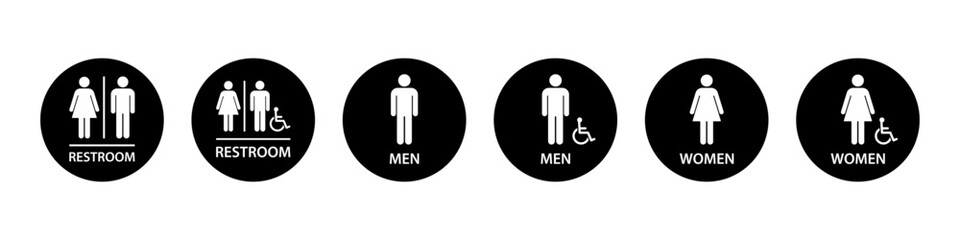 Wall Mural - Restroom sign set