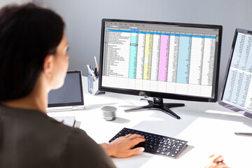 Poster - Businesswoman Working On Computer
