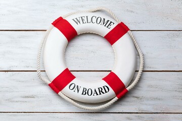 Welcome Onboard Text On Lifebuoy