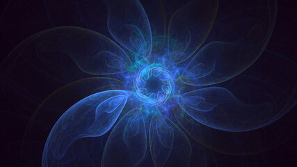 Poster - 3D rendering abstract colorful fractal light background