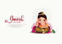 Lord Ganpati On Ganesh Chaturthi Background. Abstract Vector Illustration Design
