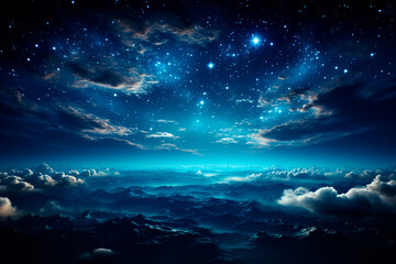 Wall Mural - beautiful night sky with stars and clouds