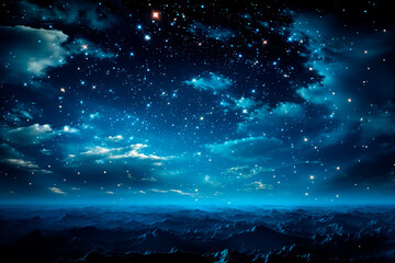 Wall Mural - beautiful night sky with stars and clouds