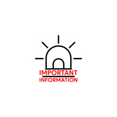 Wall Mural - Important information icon isolated on transparent background