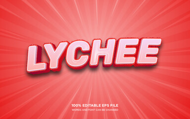 Wall Mural - Lychee 3D editable text style effect