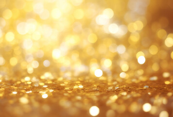 Golden Glittering Bokeh Background