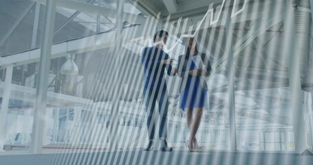 Aufkleber - Animation of graphs over diverse architects gesturing and discussing building design