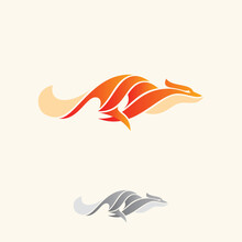 Abstract Running Fox Logo Gradient Colorful Style