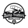 Dump trailer emblem logo design, Semi dump truck emblem logo design, The vector logo showcases a dump trailer with two or three wheels