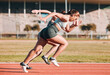 © Mumtaaz D/peopleimages.com - Fast, race and athletes running sprint in competition or fitness game and training for energy wellness on track. Sports, stadium and athletic people or runner exercise, speed and workout performance